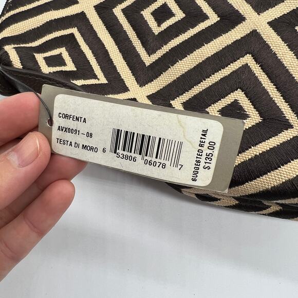 Adrienne Vittadini Geometric Canvas Embroidered Bag - Picture 5 of 15